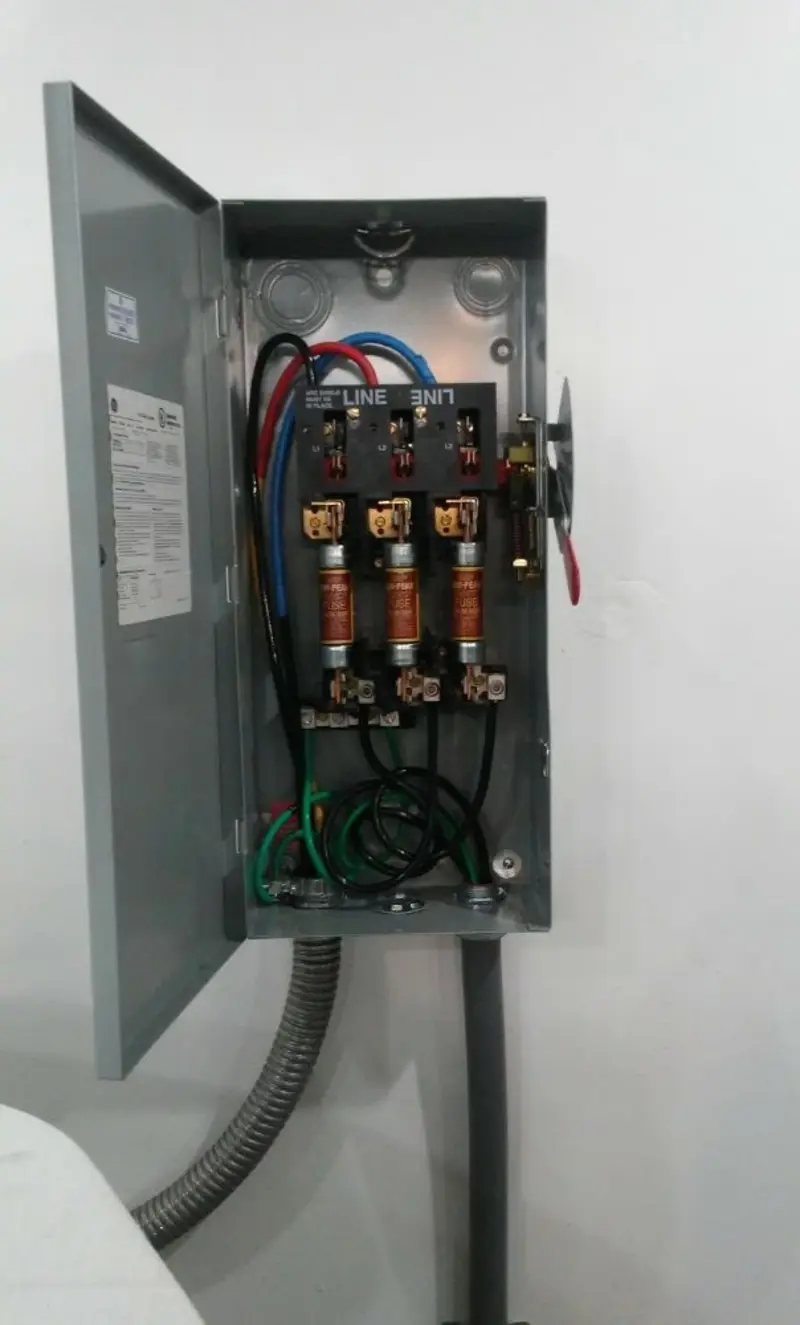 Three-phase disconnect switch installed for Electrical Wiring & Rewiring in Dorr